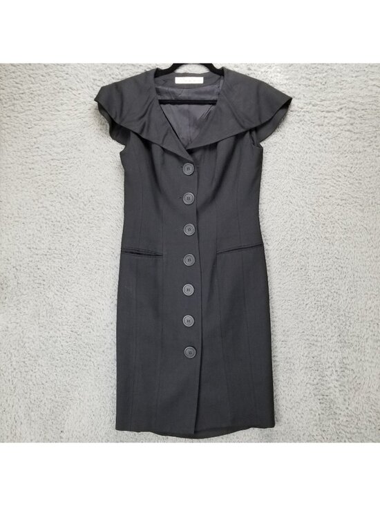 Tahari Dresses & Skirts - Tahari Dress Womens 8 Black Sleeveless Academia Linen Blend Sheath *Read*